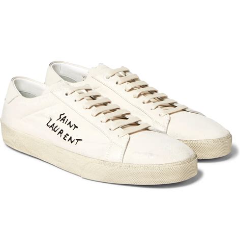 ysl men's white sneakers